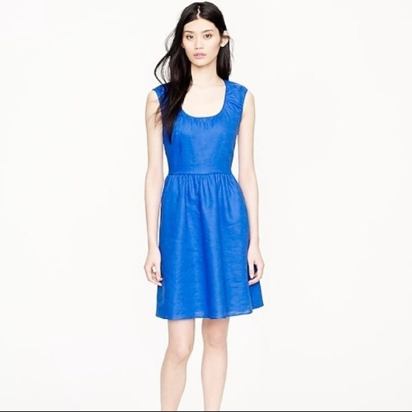 J.Crew Blue Linen Dress - Picture 1 of 4